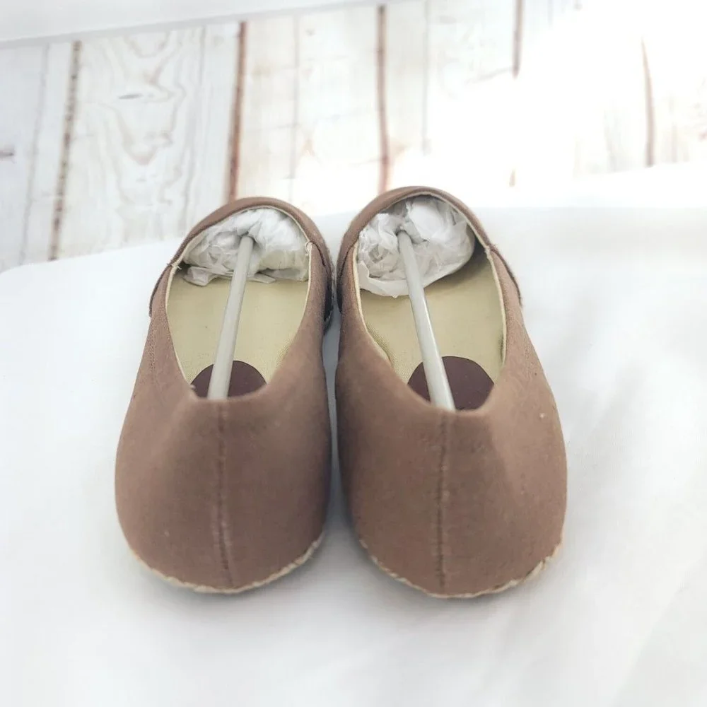Gomax Womens Sienna-14 Brown Round Toe Slip On Flat Heel Espadrille Shoes Size 9